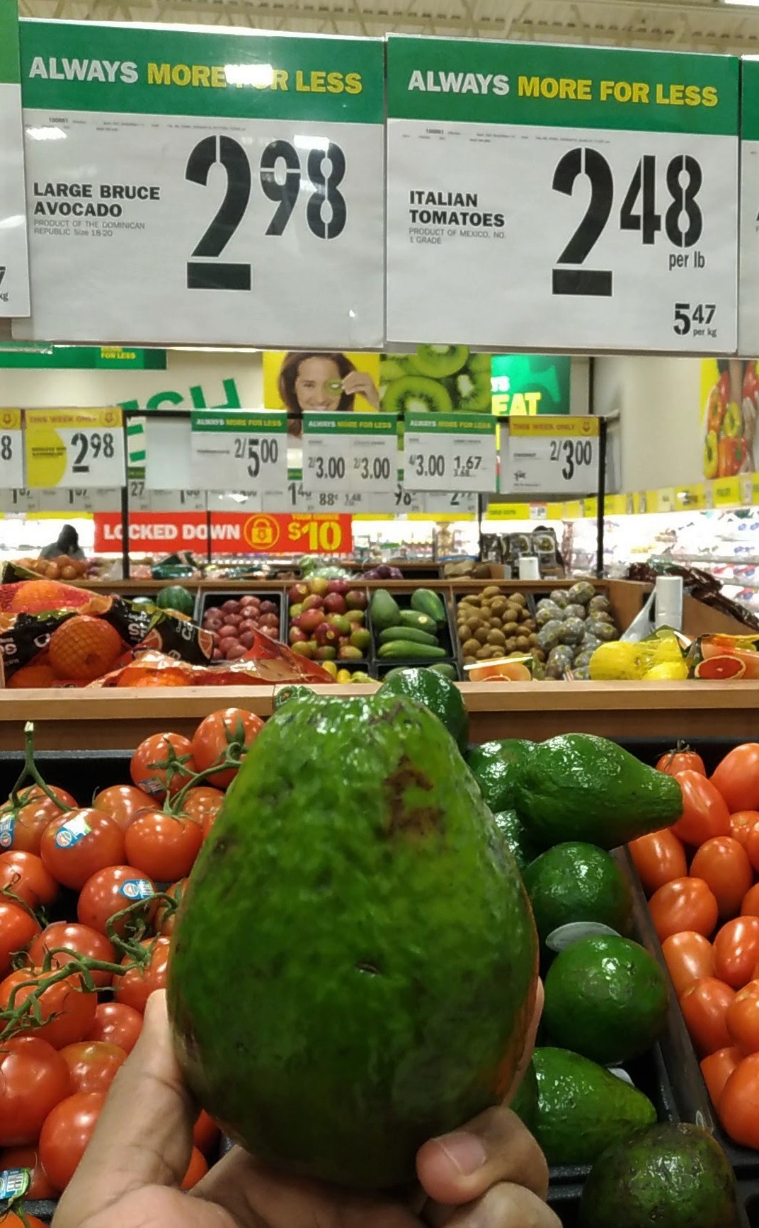 Seasonal agricultural produces are available at stores such as Metro, Food Basics, No Frills, Walmart and others.